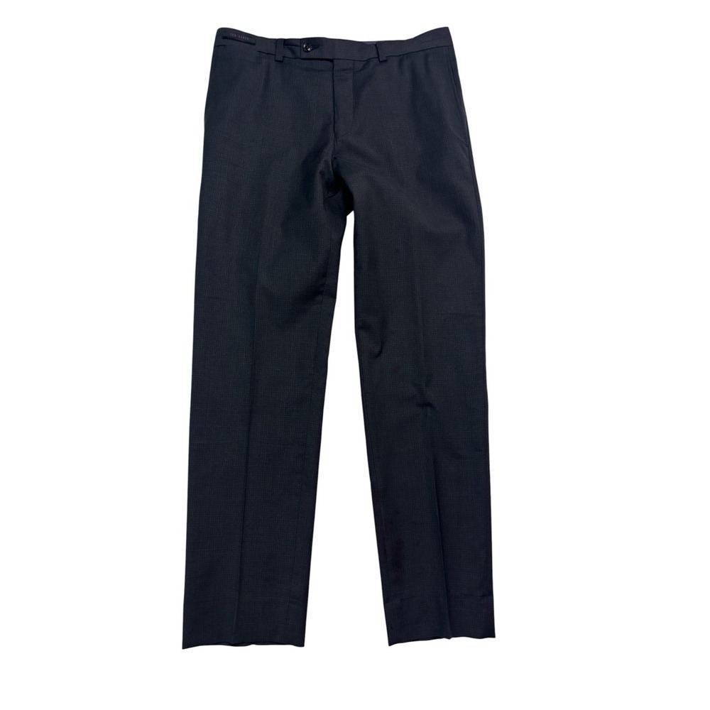 Ted Baker London 35x32 Black Charcoal Gingham Dress Suit Pants Jefferson Wool